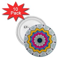 Kaleidoscope Bright Flower Mandala 1 75  Buttons (10 Pack) by Pakrebo