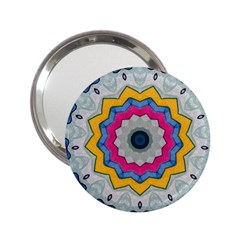 Kaleidoscope Bright Flower Mandala 2 25  Handbag Mirrors by Pakrebo