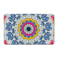 Kaleidoscope Bright Flower Mandala Magnet (rectangular) by Pakrebo