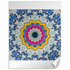 Kaleidoscope Bright Flower Mandala Canvas 12  X 16  by Pakrebo