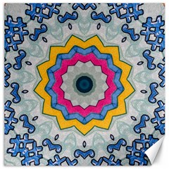 Kaleidoscope Bright Flower Mandala Canvas 16  X 16  by Pakrebo