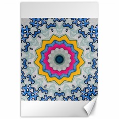 Kaleidoscope Bright Flower Mandala Canvas 24  X 36  by Pakrebo