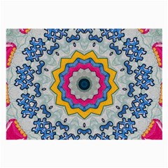 Kaleidoscope Bright Flower Mandala Large Glasses Cloth by Pakrebo