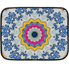 Kaleidoscope Bright Flower Mandala Fleece Blanket (mini) by Pakrebo