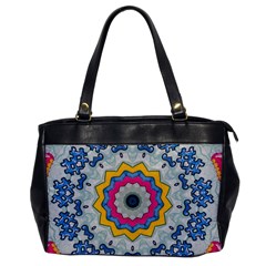 Kaleidoscope Bright Flower Mandala Oversize Office Handbag by Pakrebo