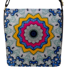 Kaleidoscope Bright Flower Mandala Flap Closure Messenger Bag (s) by Pakrebo