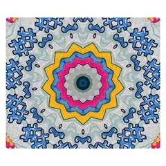 Kaleidoscope Bright Flower Mandala Double Sided Flano Blanket (small)  by Pakrebo