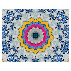 Kaleidoscope Bright Flower Mandala Double Sided Flano Blanket (medium)  by Pakrebo