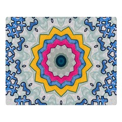 Kaleidoscope Bright Flower Mandala Double Sided Flano Blanket (large)  by Pakrebo