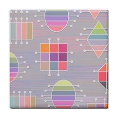 Pastels Shapes Geometric Tile Coasters by Pakrebo