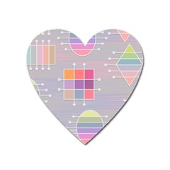 Pastels Shapes Geometric Heart Magnet by Pakrebo