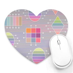 Pastels Shapes Geometric Heart Mousepads by Pakrebo