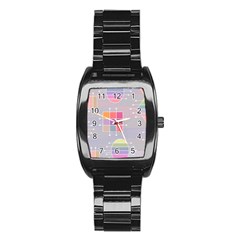 Pastels Shapes Geometric Stainless Steel Barrel Watch by Pakrebo