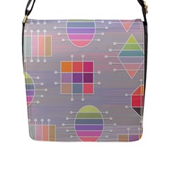 Pastels Shapes Geometric Flap Closure Messenger Bag (l) by Pakrebo