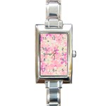 Background Floral Non Seamless Rectangle Italian Charm Watch Front