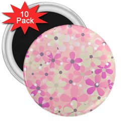 Background Floral Non Seamless 3  Magnets (10 Pack)  by Pakrebo