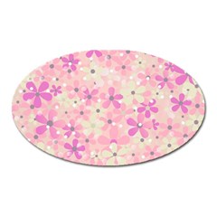 Background Floral Non Seamless Oval Magnet by Pakrebo