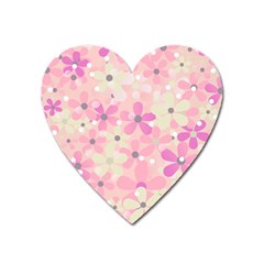 Background Floral Non Seamless Heart Magnet by Pakrebo