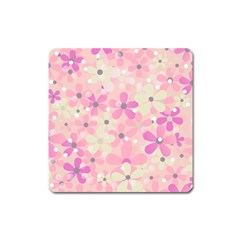 Background Floral Non Seamless Square Magnet by Pakrebo