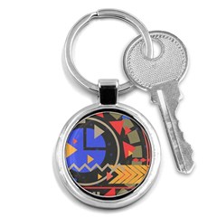 Background Abstract Colors Shapes Key Chain (round) by Pakrebo