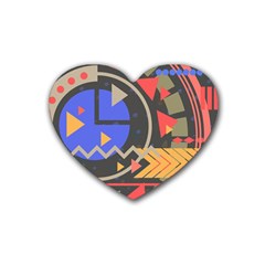 Background Abstract Colors Shapes Rubber Coaster (heart)  by Pakrebo