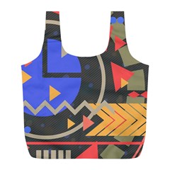 Background Abstract Colors Shapes Full Print Recycle Bag (l) by Pakrebo