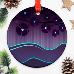 Scenery Sea Full Moon Stylized Ornament (round) by Pakrebo