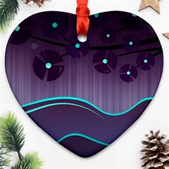 Scenery Sea Full Moon Stylized Ornament (heart) by Pakrebo