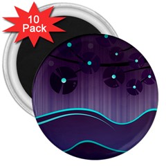 Scenery Sea Full Moon Stylized 3  Magnets (10 Pack)  by Pakrebo