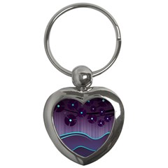 Scenery Sea Full Moon Stylized Key Chain (heart) by Pakrebo