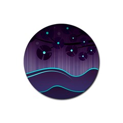 Scenery Sea Full Moon Stylized Rubber Coaster (round)  by Pakrebo