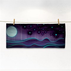 Scenery Sea Full Moon Stylized Hand Towel by Pakrebo