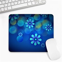 Bokeh Floral Blue Design Large Mousepads by Pakrebo