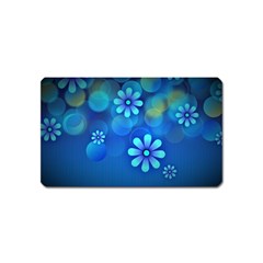 Bokeh Floral Blue Design Magnet (name Card) by Pakrebo