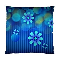 Bokeh Floral Blue Design Standard Cushion Case (two Sides) by Pakrebo