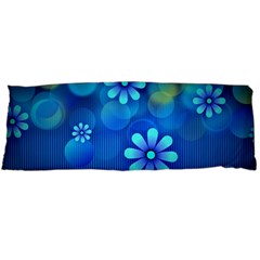 Bokeh Floral Blue Design Body Pillow Case (dakimakura) by Pakrebo