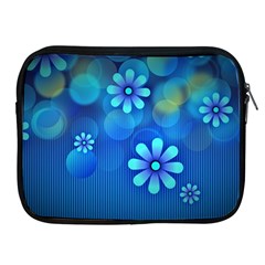 Bokeh Floral Blue Design Apple Ipad 2/3/4 Zipper Cases by Pakrebo