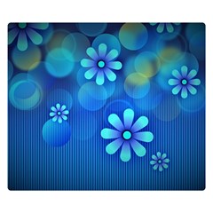 Bokeh Floral Blue Design Double Sided Flano Blanket (small)  by Pakrebo