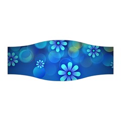 Bokeh Floral Blue Design Stretchable Headband by Pakrebo