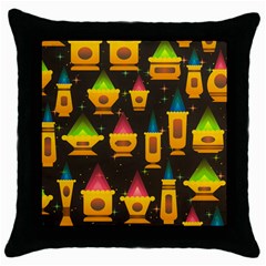 Pattern Non Seamless Objects Pots Throw Pillow Case (black) by Pakrebo