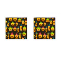 Pattern Non Seamless Objects Pots Cufflinks (square) by Pakrebo