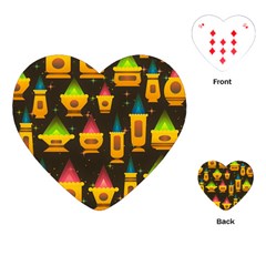 Pattern Non Seamless Objects Pots Playing Cards Single Design (heart)