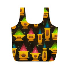 Pattern Non Seamless Objects Pots Full Print Recycle Bag (m) by Pakrebo