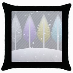 Winter Season Simple Pastels Grey Throw Pillow Case (black) by Pakrebo