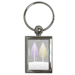 Winter Season Simple Pastels Grey Key Chain (rectangle) by Pakrebo