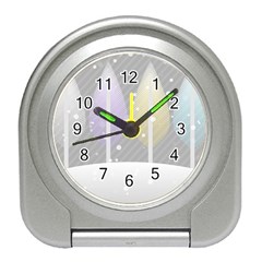 Winter Season Simple Pastels Grey Travel Alarm Clock by Pakrebo