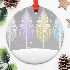 Winter Season Simple Pastels Grey Round Ornament (two Sides) by Pakrebo