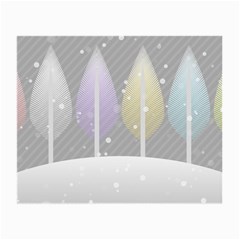 Winter Season Simple Pastels Grey Small Glasses Cloth (2 Sides) by Pakrebo