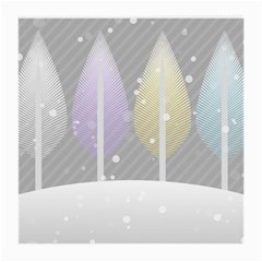 Winter Season Simple Pastels Grey Medium Glasses Cloth (2 Sides) by Pakrebo