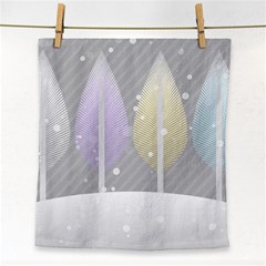 Winter Season Simple Pastels Grey Face Towel by Pakrebo